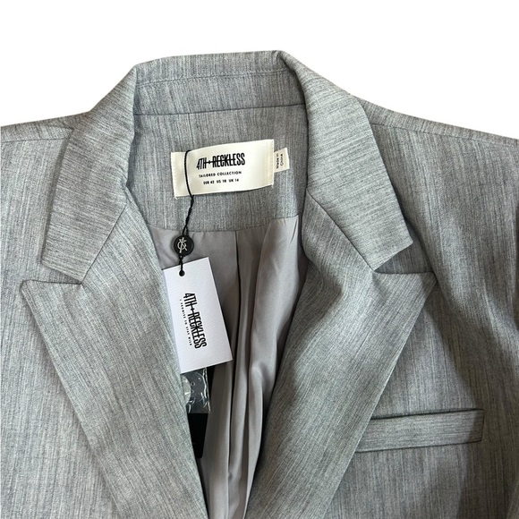 4th & Reckless Blazer Dress Womens Size 10 Gray Belted Mini new with tags - Picture 7 of 12